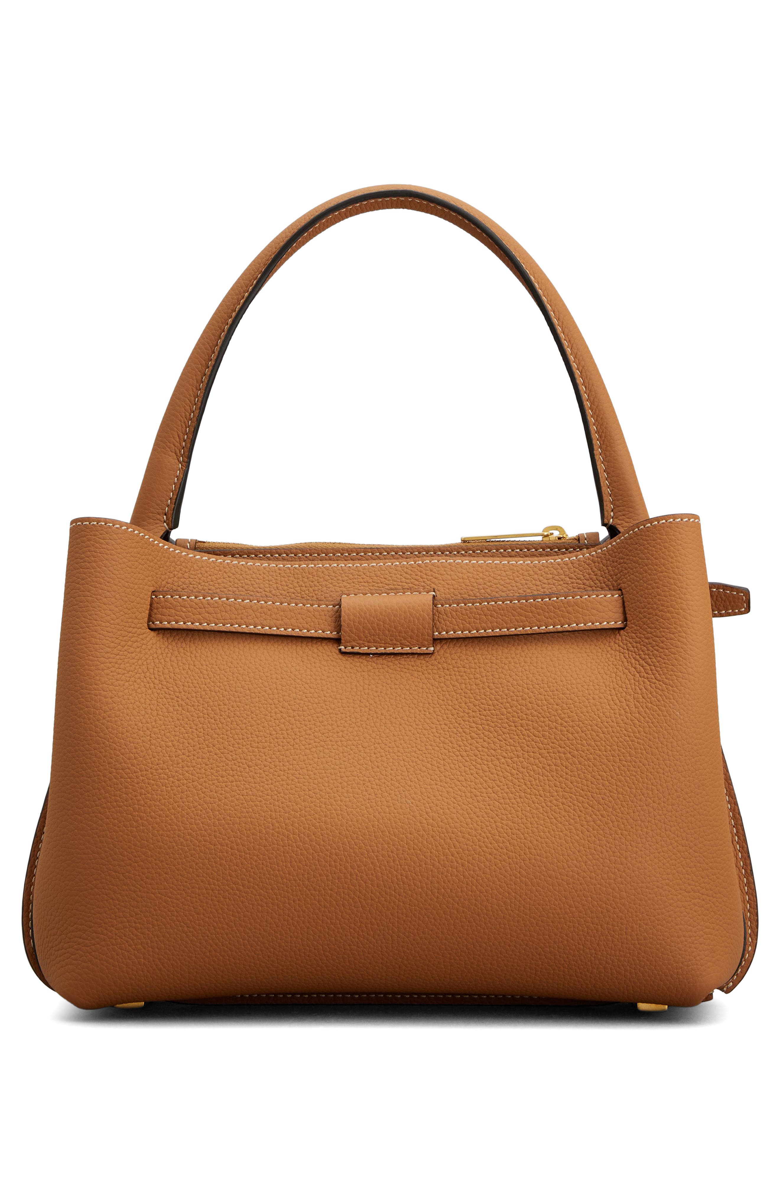 Tod's Mini T Timeless Leather Top Handle Bag, Alternate, color, Kenia Scuro