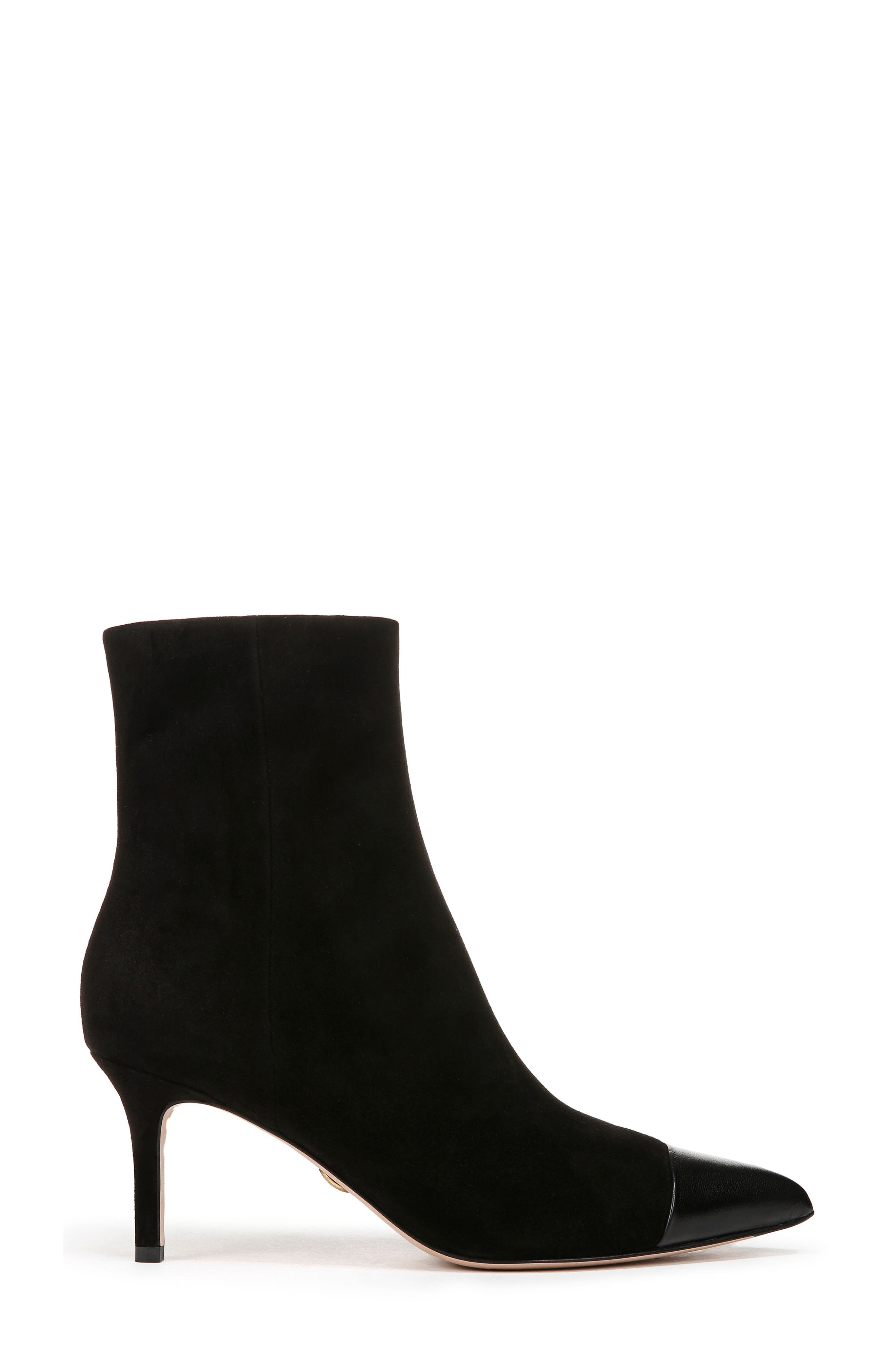 Veronica Beard Lisa Pointed Cap Toe Bootie, Alternate, color, Black/ Black