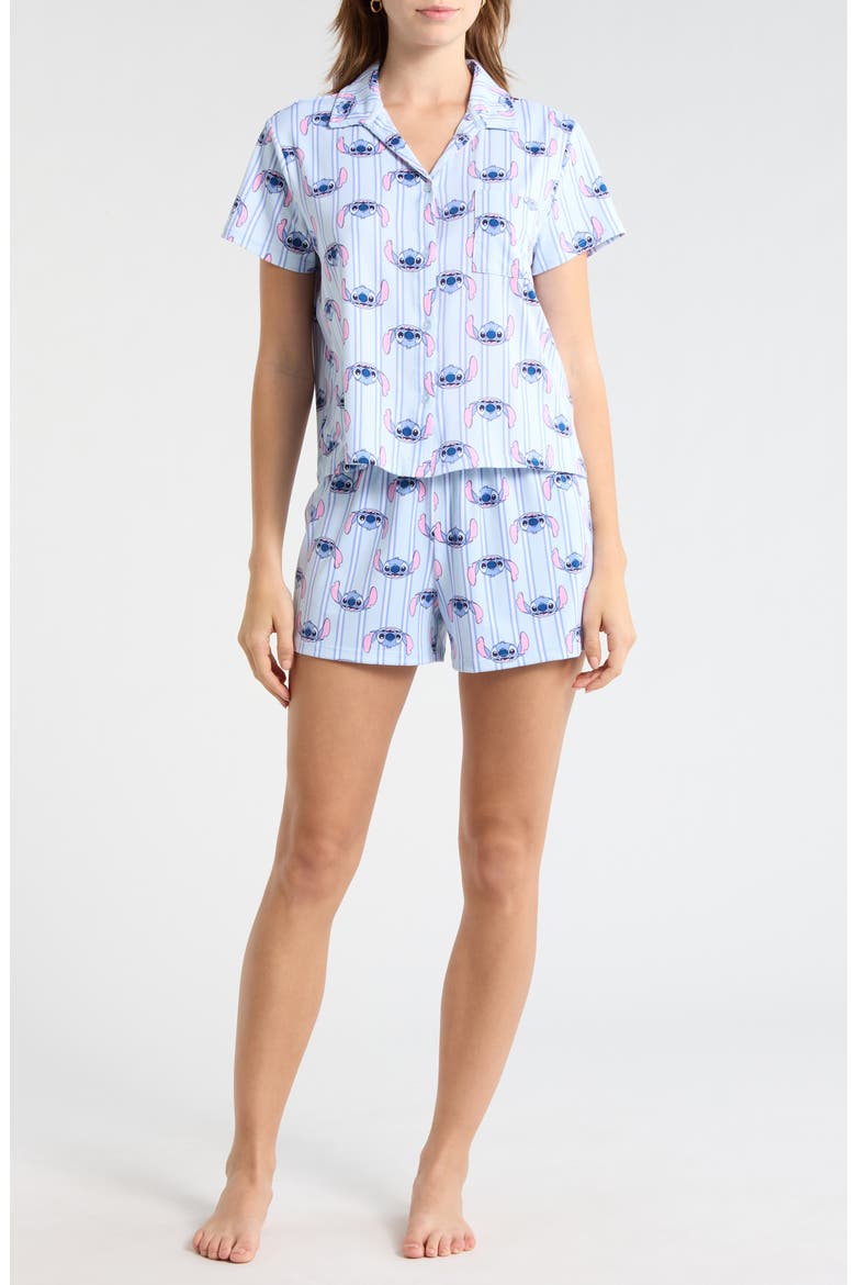 Notch Collar Short Pajamas, Main, color, STITCH