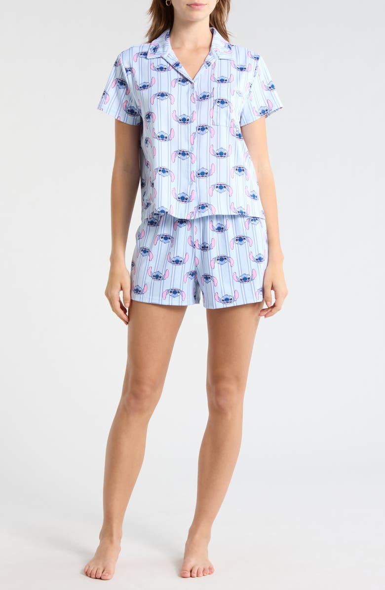 Winnie the Pooh Notch Collar Short Pajamas, Main, color, Stitch