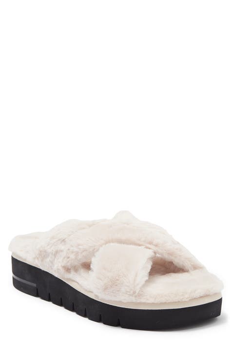 Roza Faux Fur Platform Slide Sandal (Women)