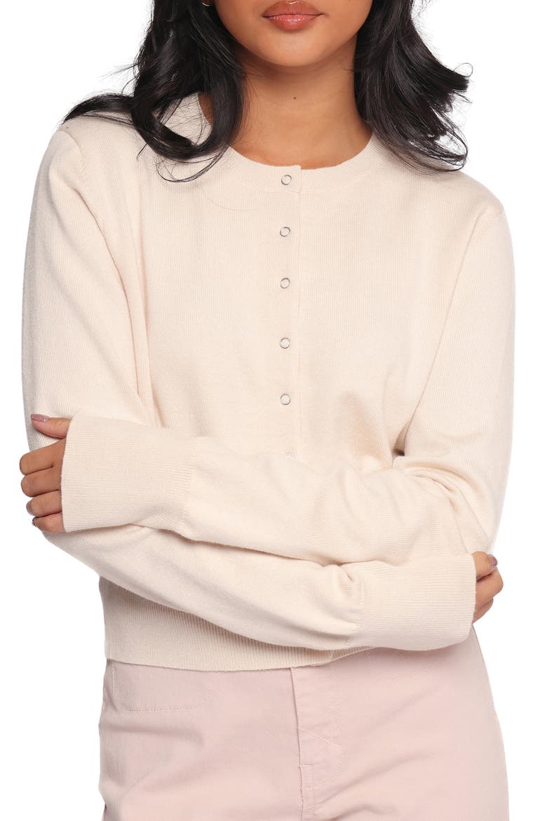 Elita Snap Front Cardigan, Main, color, CREAM