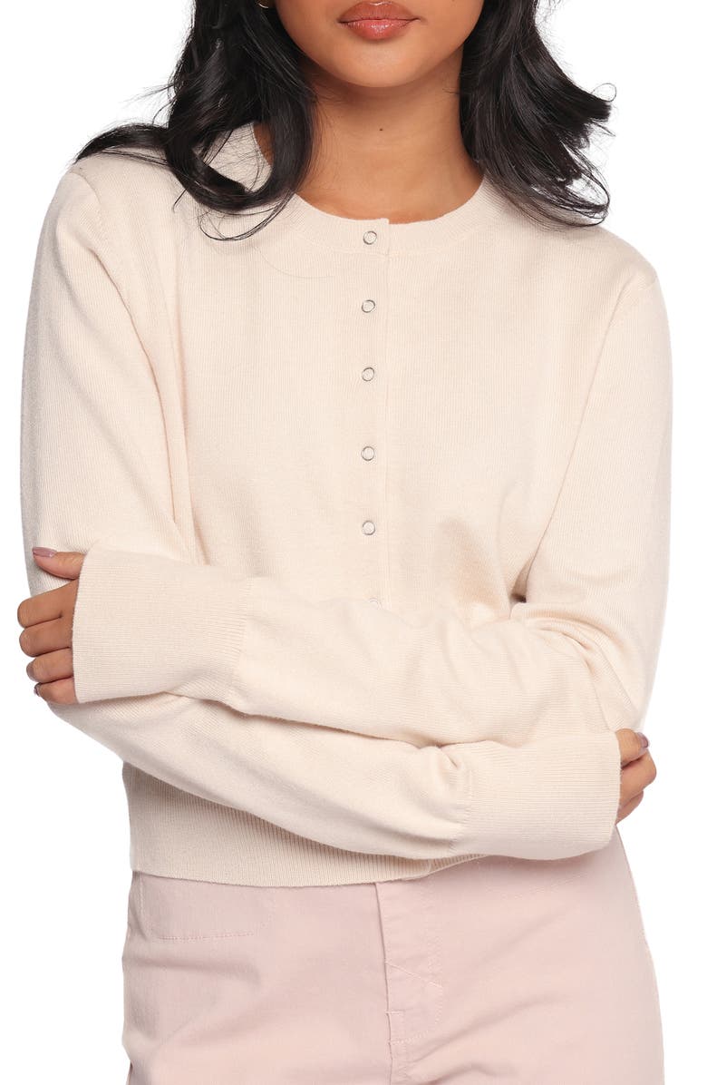 Petal & Pup Elita Snap Front Cardigan, Main, color, Cream