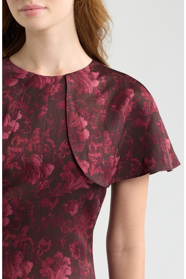 The Davina Cape Midi Dress, Alternate, color, ANNABEL BOTANICA BU