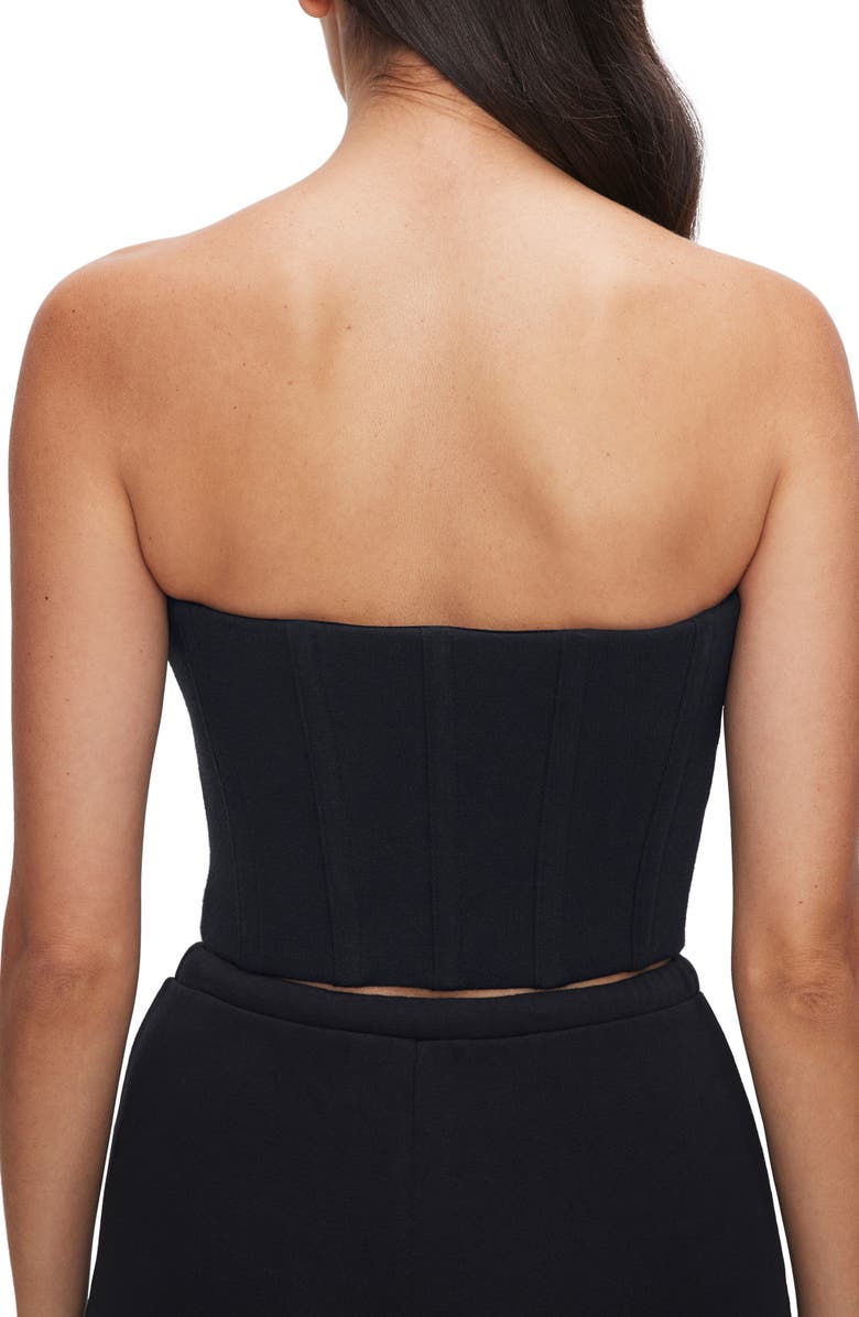 Good American Strapless Brushed Fleece Corset Top, Alternate, color, 