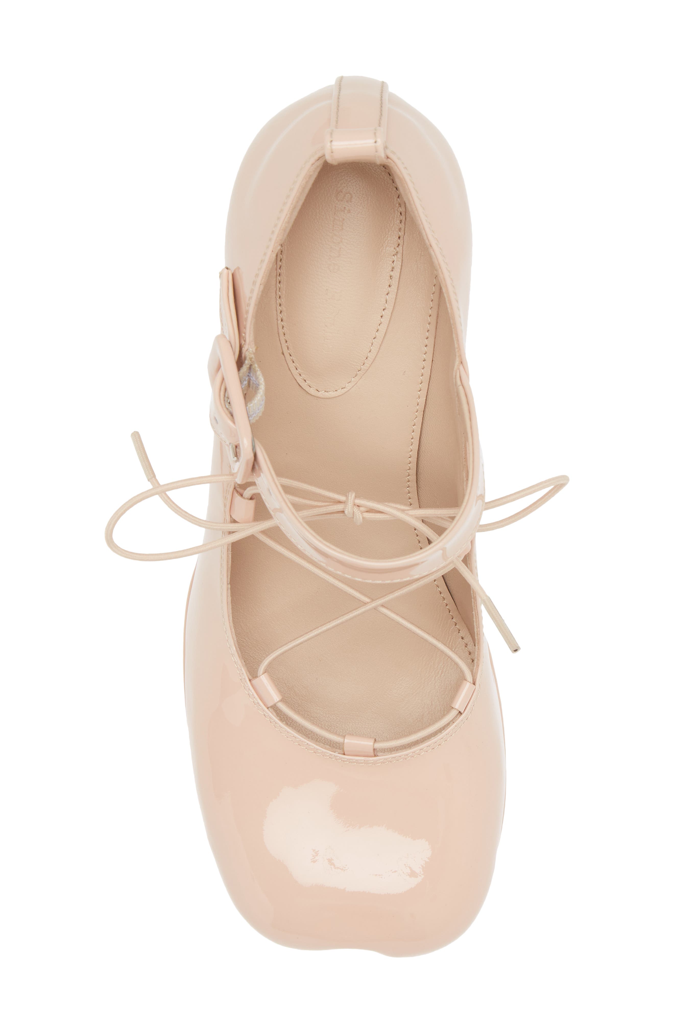 Simone Rocha Heart Toe Lace-Up Ballerina Mary Jane Platform Pump, Alternate, color, 