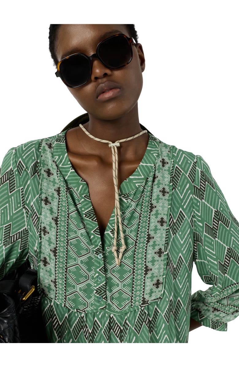 GERARD DAREL Rim Geometric Tunic Knee-Length Dress, Alternate, color, Green