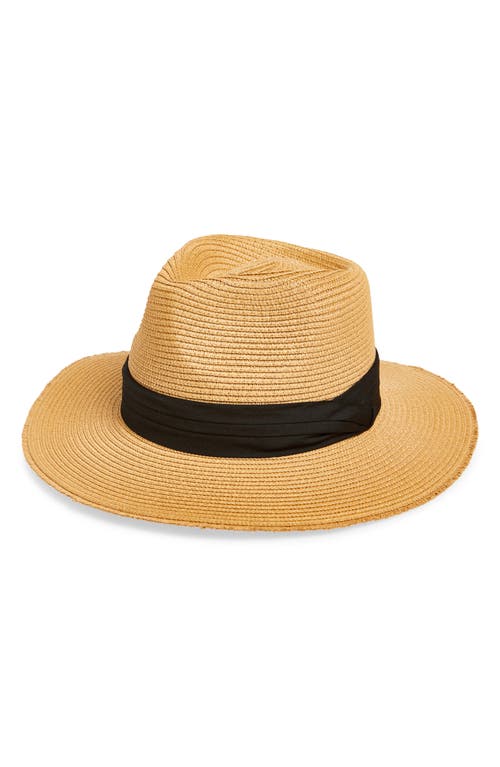Nordstrom Fray Edge Packable Panama Hat In Dark Natural