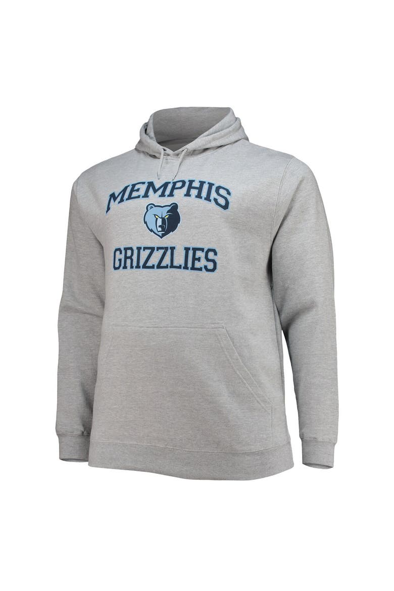 Men's Heathered Gray Memphis Grizzlies Big & Tall Heart & Soul Pullover Hoodie, Alternate, color, Heather Gray