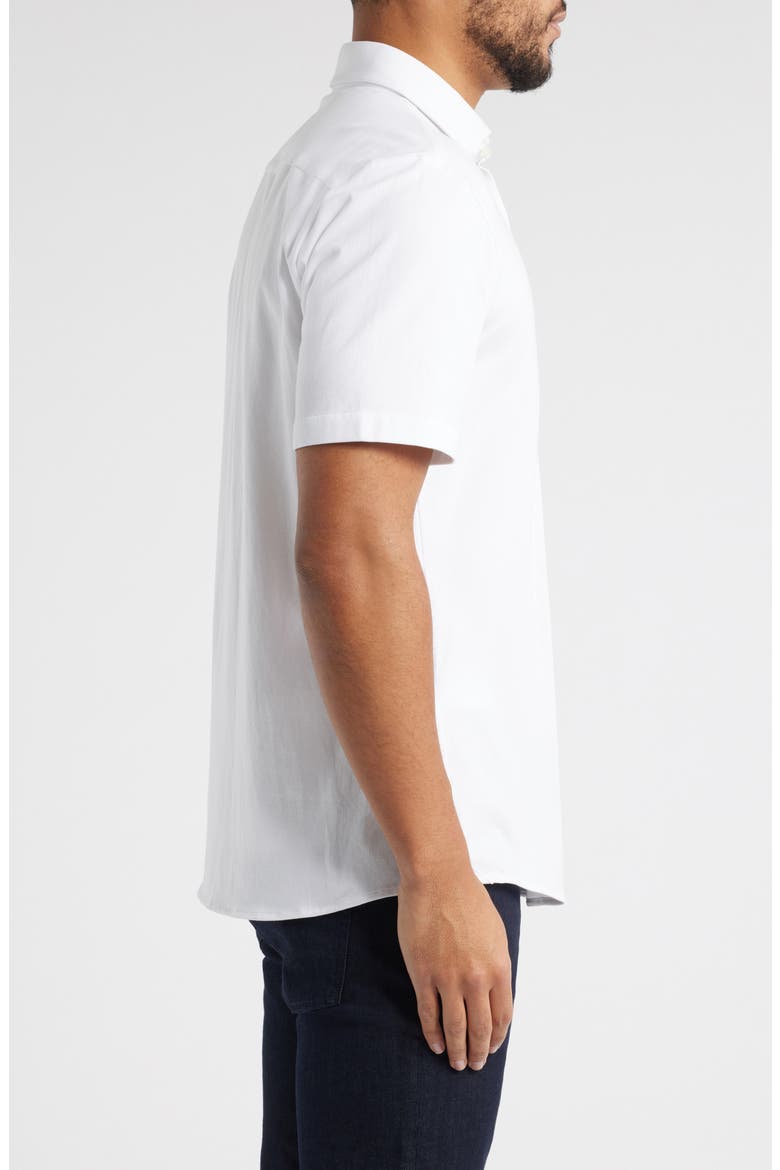 Roan Stretch Cotton Button-Up Shirt, Alternate, color, WHT