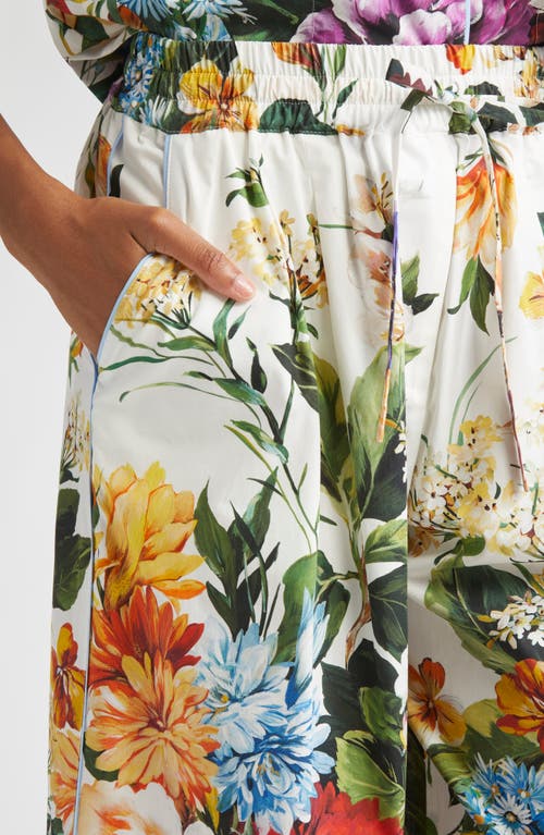 Dolce & Gabbana Dolce&gabbana Floral Crop Cotton Wide Leg Pants