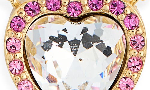 Kurt Geiger London Pavé Crystal Heart Pendant Necklace In Multi