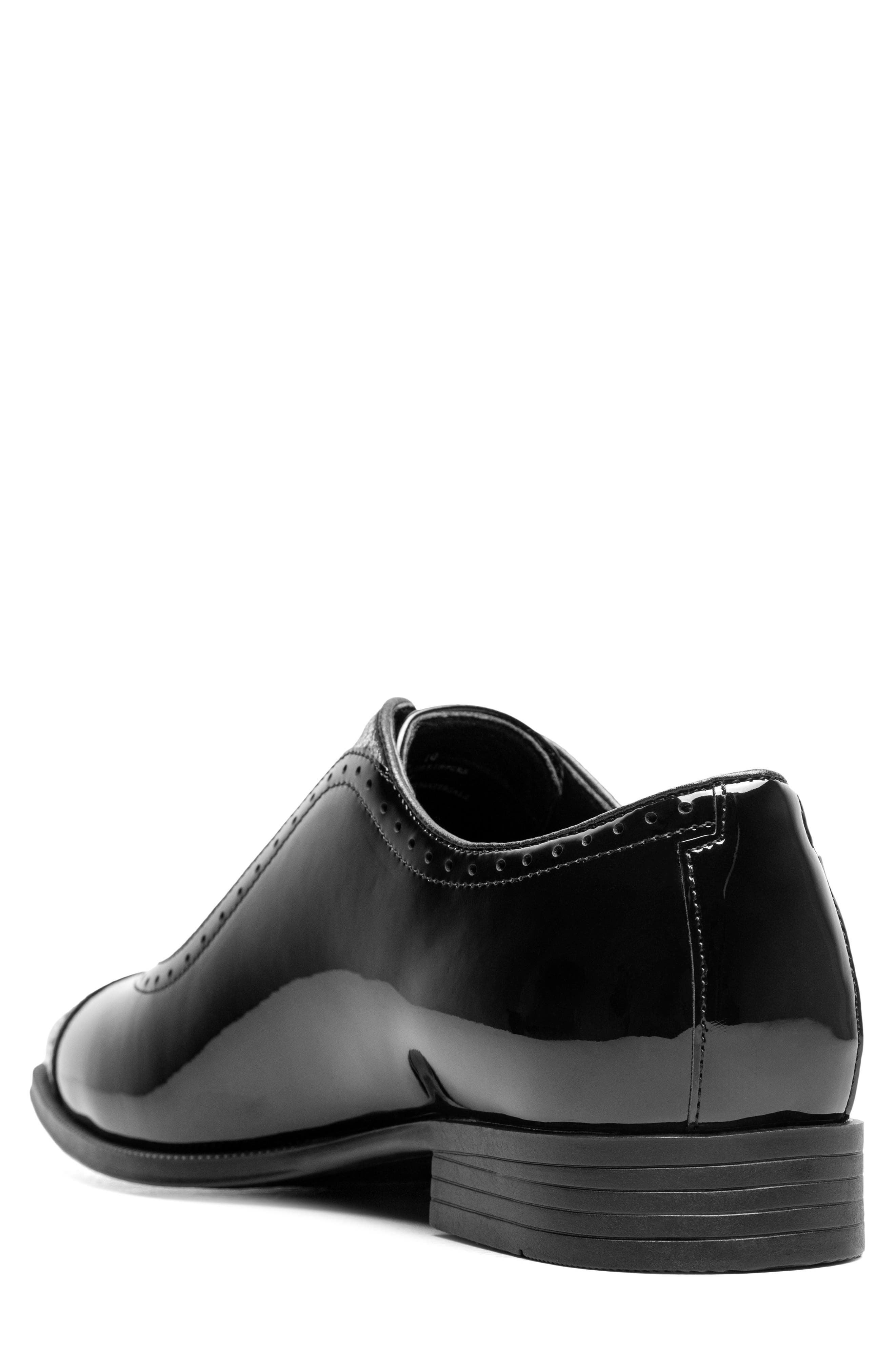 Stuart Faux Leather Wingtip Oxford, Alternate, color, BLACK