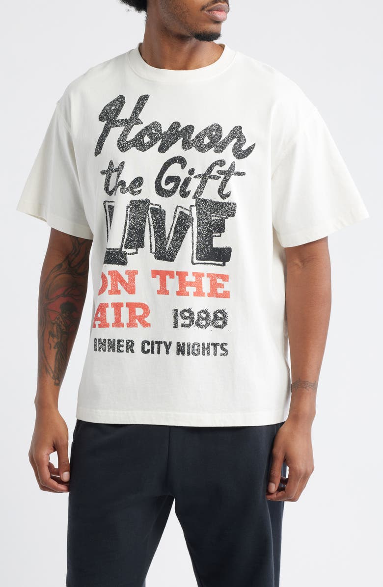 HONOR THE GIFT Live on the Air Graphic T-Shirt, Main, color, Bone