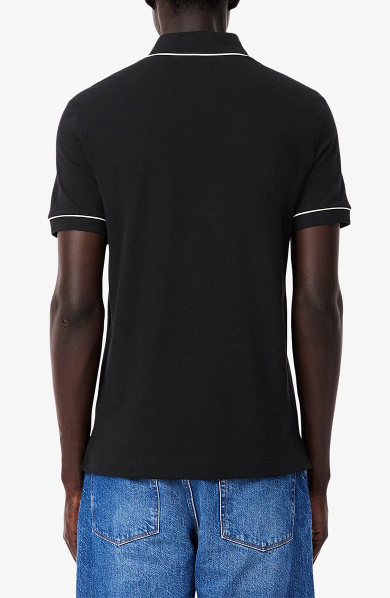Lacoste Regular Fit Tipped Piqué Polo, Alternate, color, 031 Black
