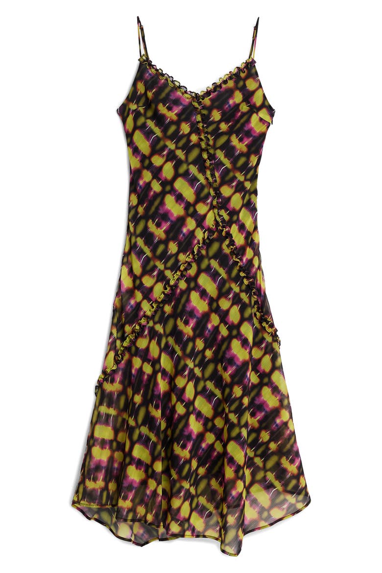 Abstract Print Chiffon Slipdress, Alternate, color, GREEN