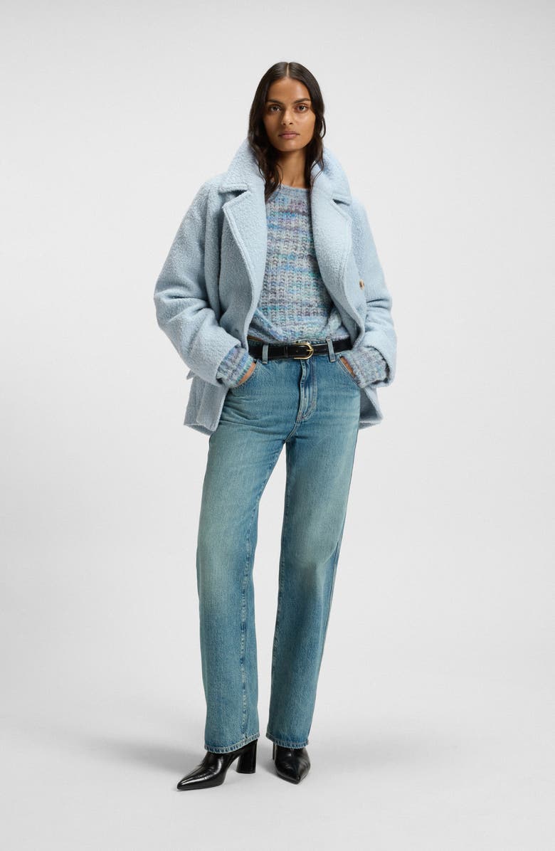 BOSS Orange Cabani Textured Double Breasted Jacket, Alternate, color, Light/ Pastel Blue