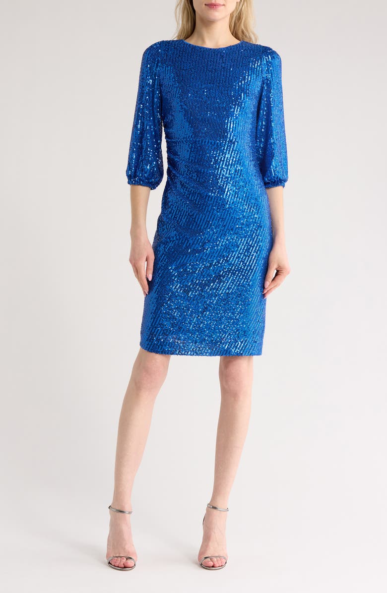 Nanette Lepore Sequin Long Sleeve Dress, Main, color, 
