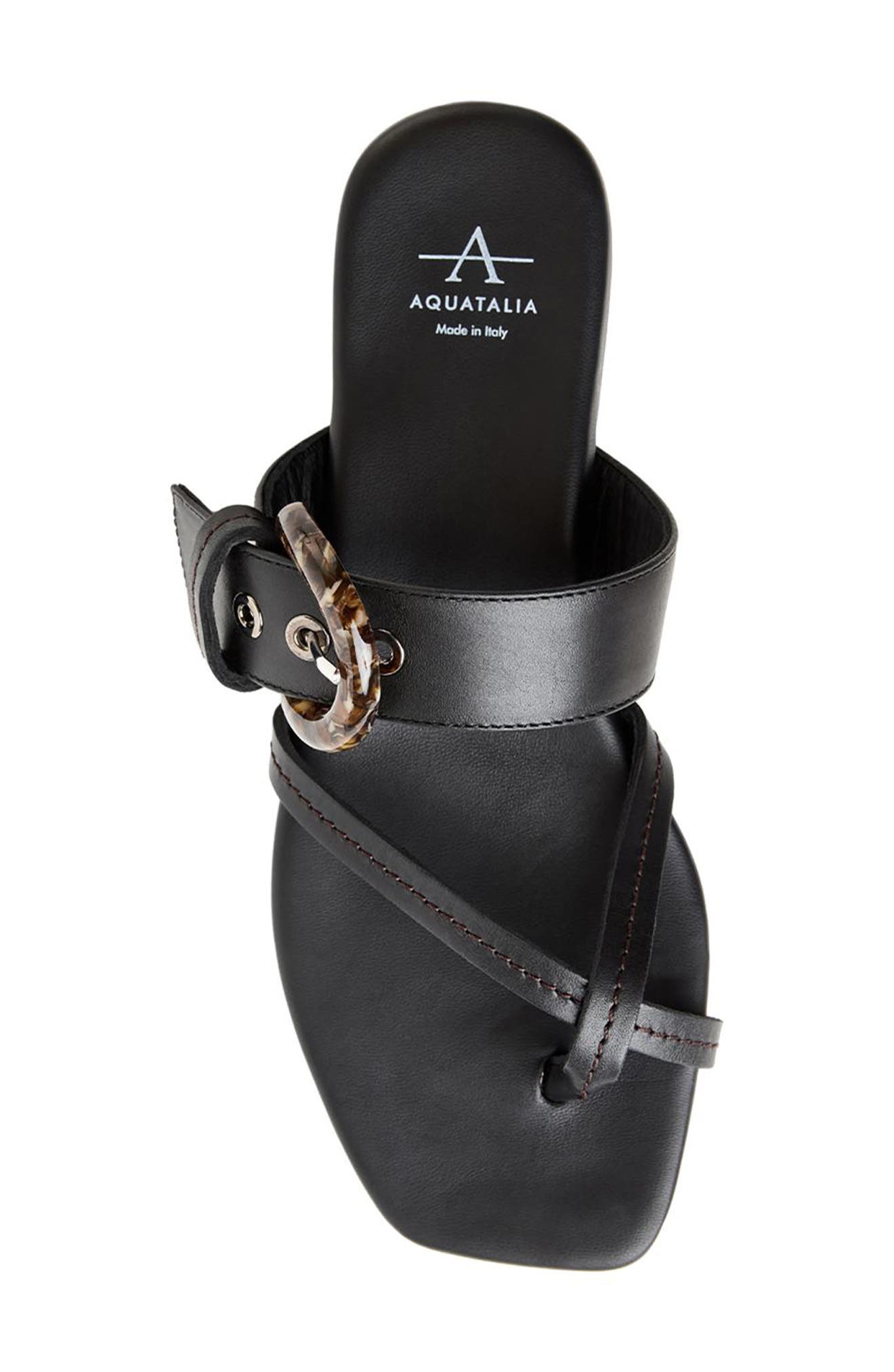 Aquatalia Asti Weatherproof Slide Sandal, Alternate, color, Black Leather