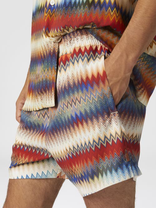 Missoni Men's Micro Zig Zag All Over Swim Shorts Red In Red