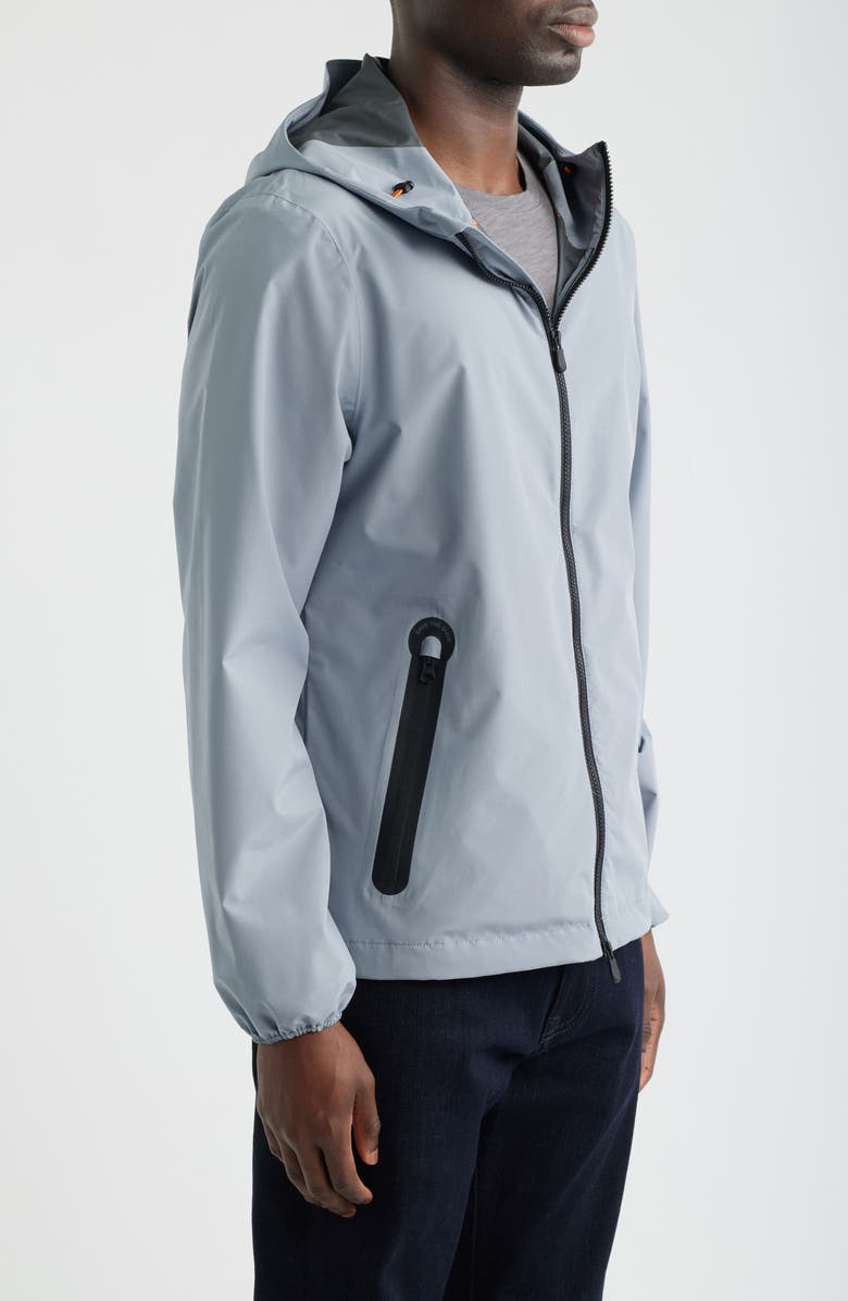 Save The Duck Drop Hooded Rain Jacket, Alternate, color, Rain Grey