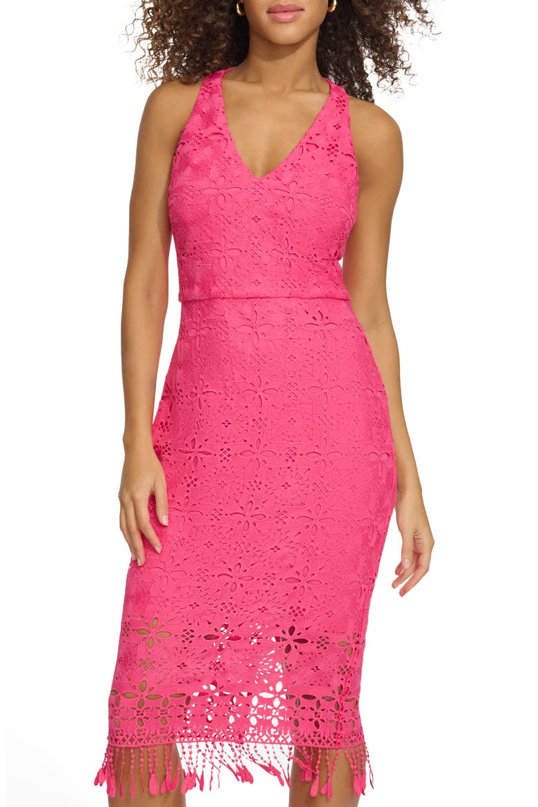 Lace Sheath Dress, Main, color, PINK