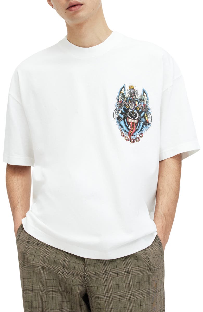 AllSaints Howlrider Cotton Graphic T-Shirt, Main, color,
