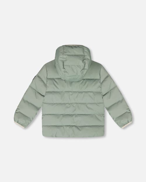 Deux Par Deux Compressible Winter Puffy Coat Designed For Car Seat In Green