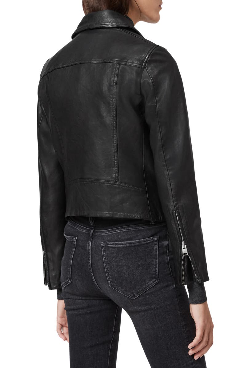 AllSaints Dalby Leather Biker Jacket, Alternate, color,