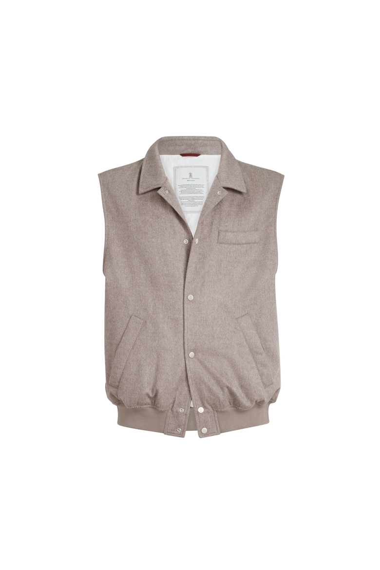 Cashmere flannel vest, Alternate, color, Brown
