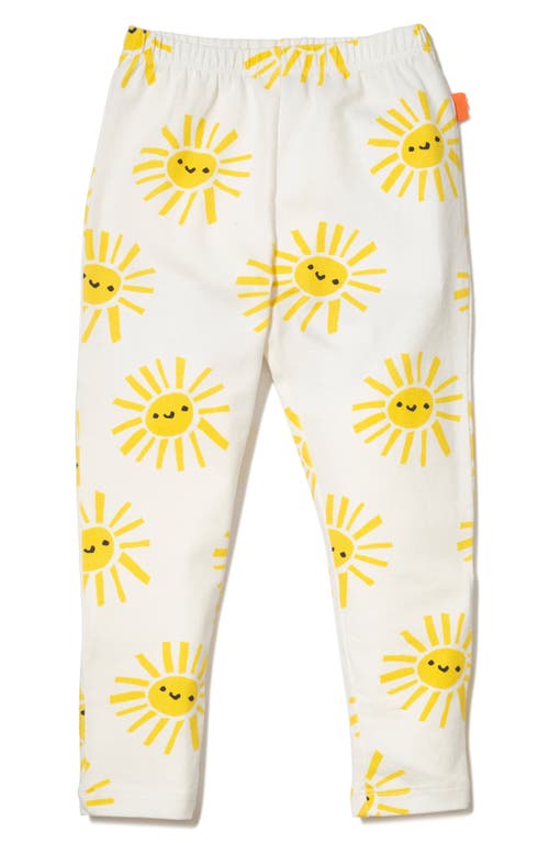 Mon Coeur Print Leggings In Natural/yellow