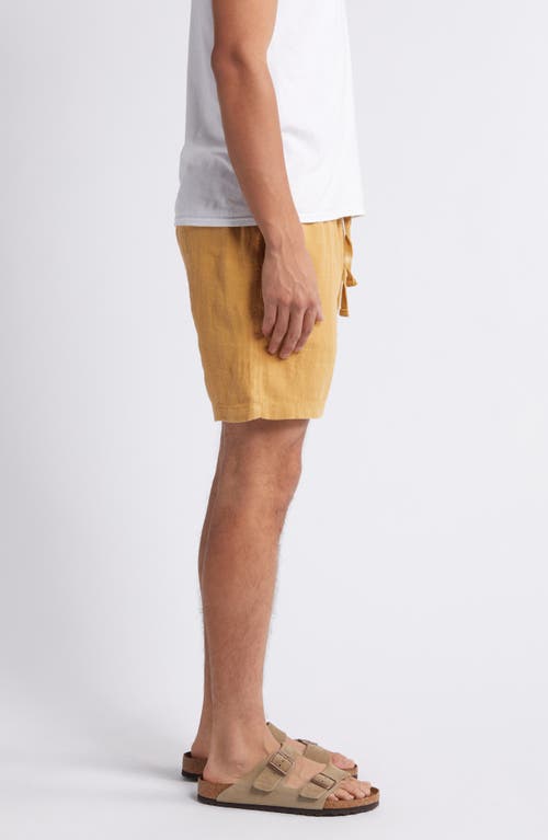 Faherty Essential Linen Shorts In Sunset Gold