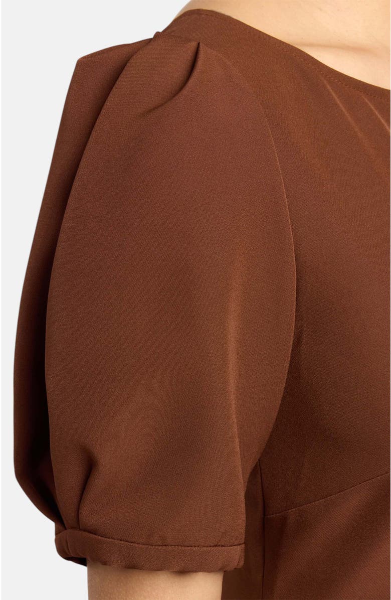 Santorelli Dasia Sheath Dress with Short Puff Sleeves in Soft Stretch Crepe, Alternate, color,