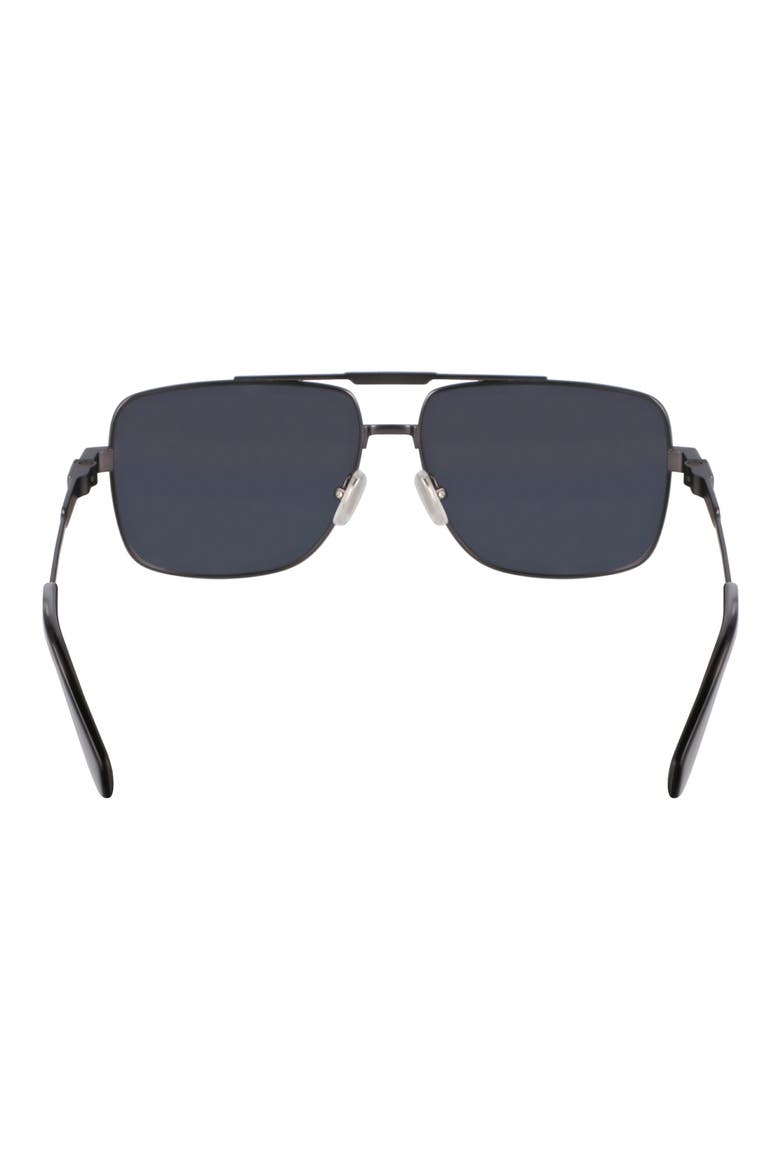 Gancini Prisma 60mm Navigator Sunglasses, Alternate, color, MATTE DARK GUNMETAL