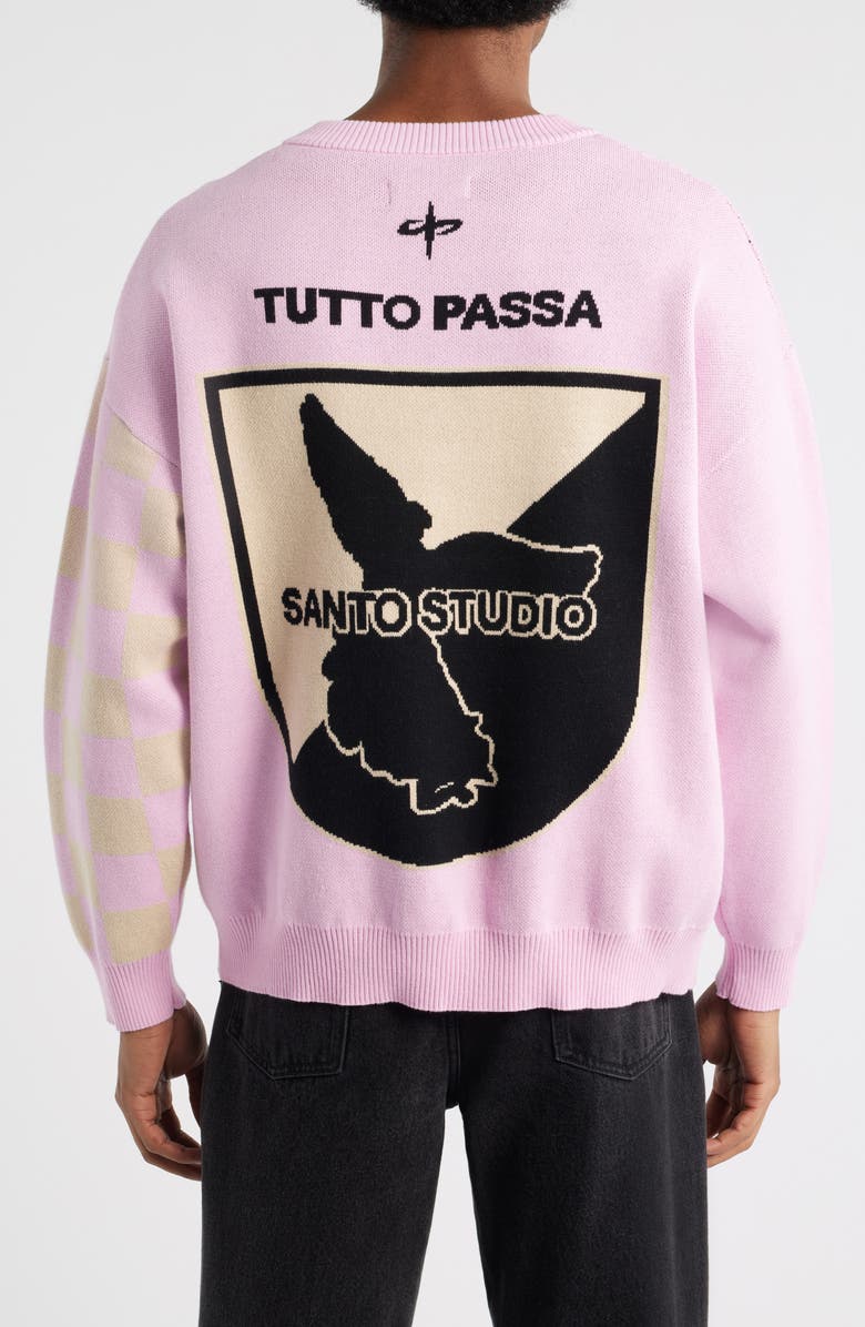 SANTO STUDIO Palmermo Crewneck Sweater, Alternate, color, Gratitude Pink