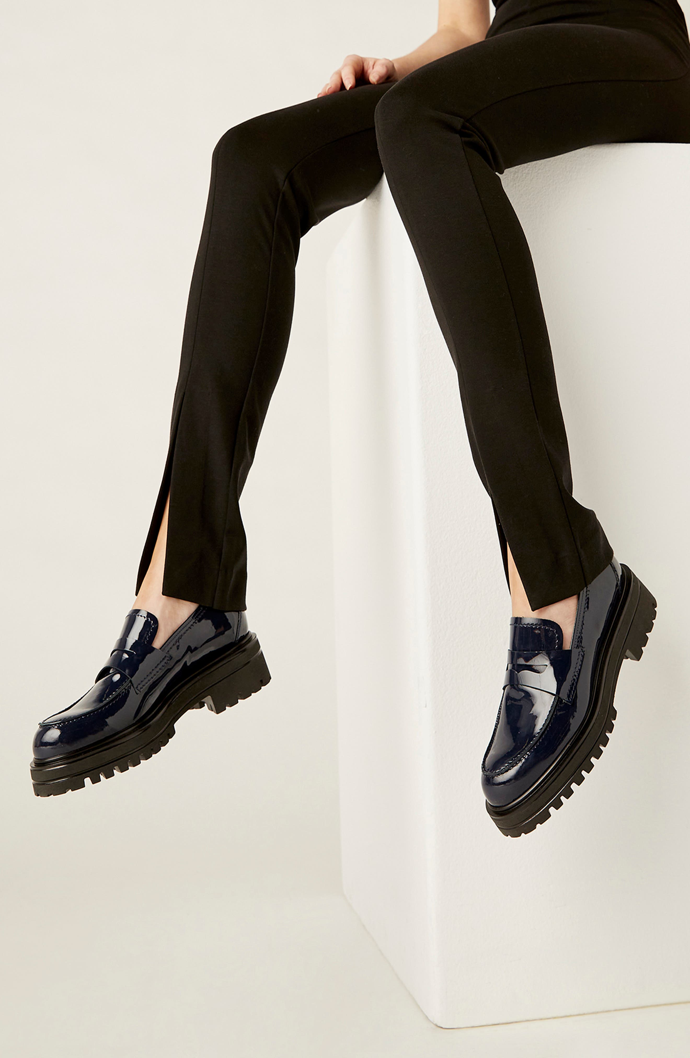 Reese City Dry™ Waterproof Platform Penny Loafer, Alternate, color, NAVY PATENT LEATHER