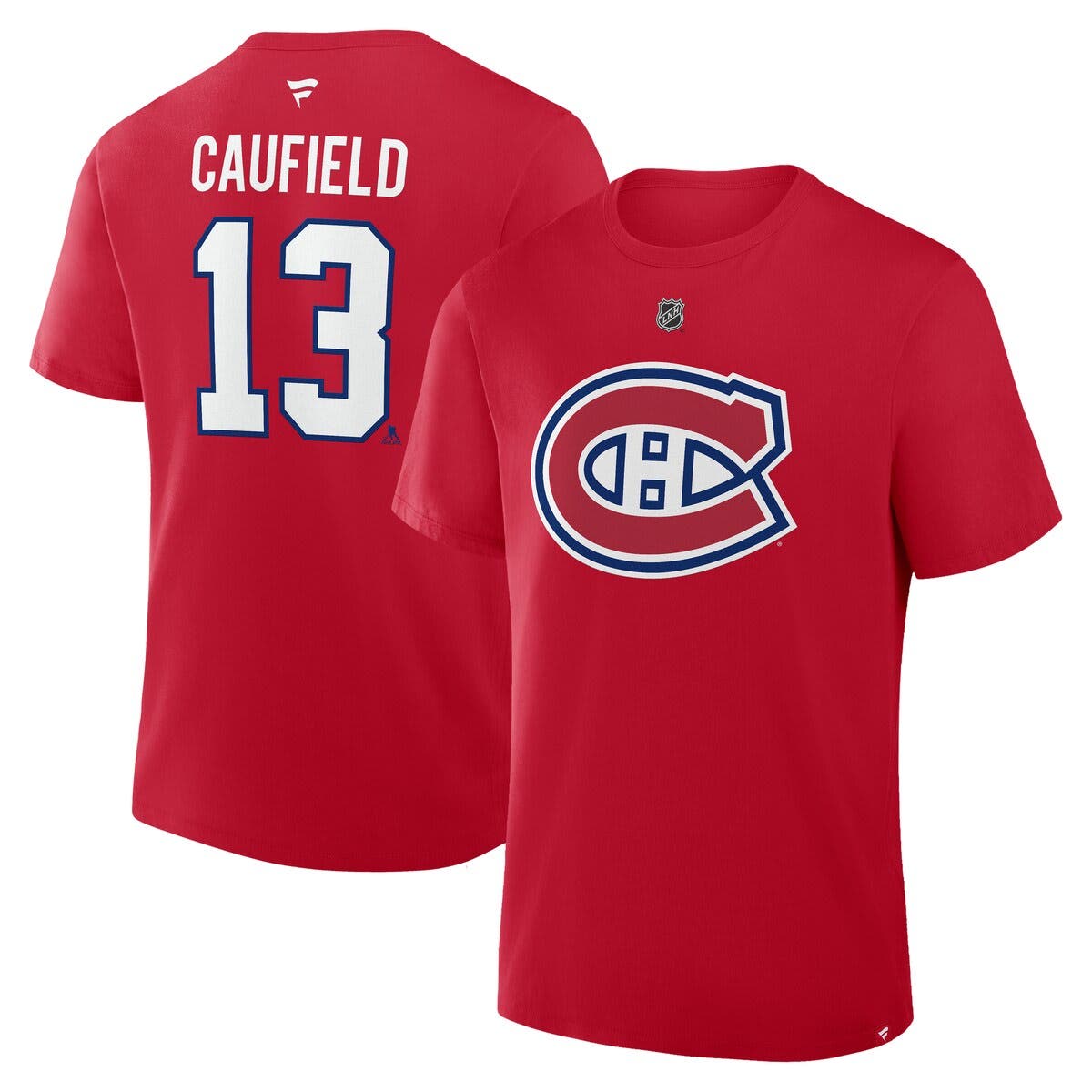 Men's Fanatics Cole Caufield Red Montreal Canadiens Authentic Stack ...