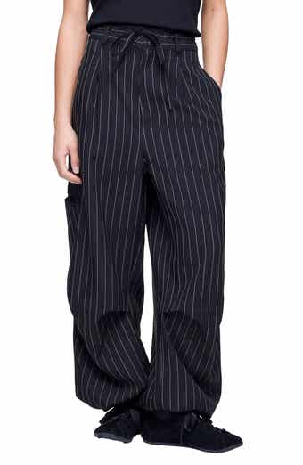 Pinstripe Utility Wide Leg Pants