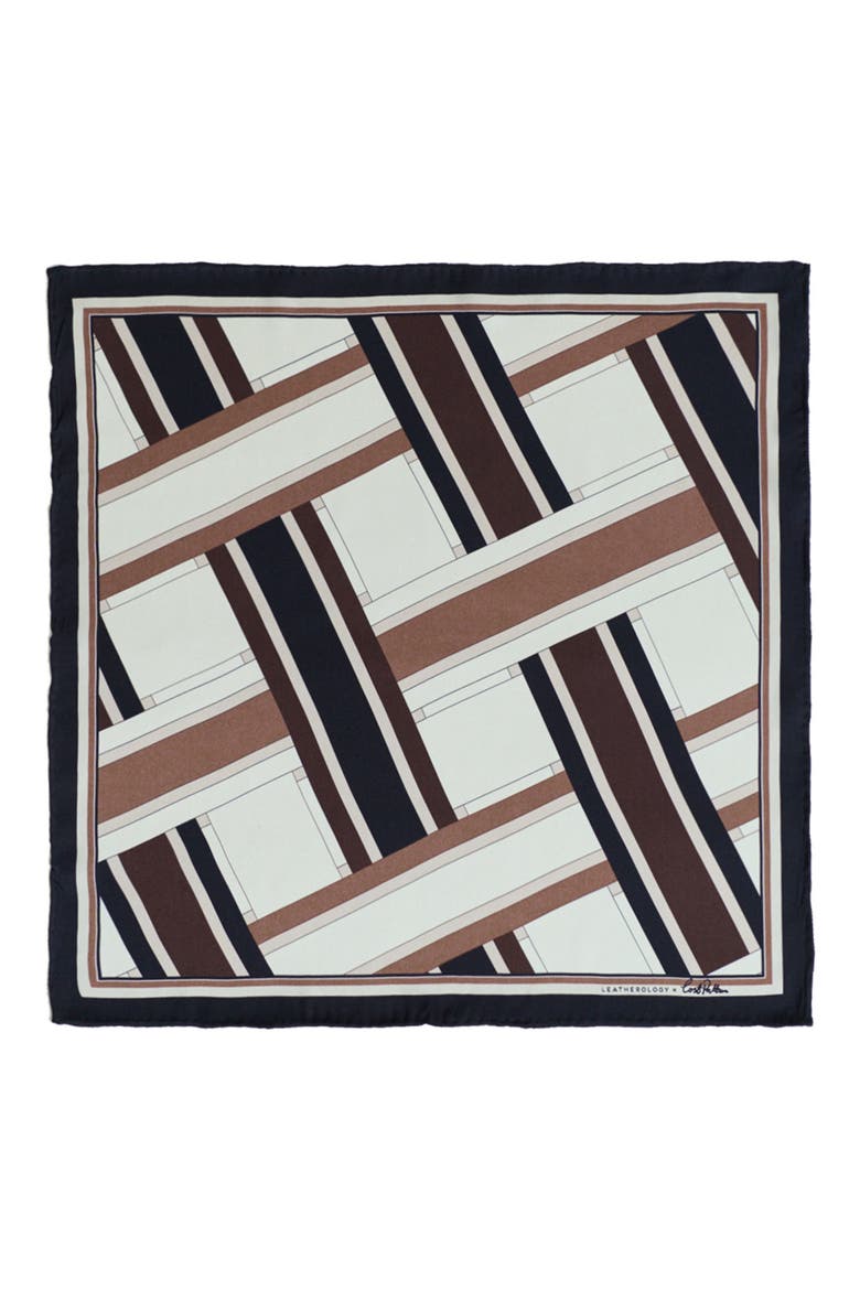 x Leatherology Silk Pocket Square, Alternate, color, BLACK