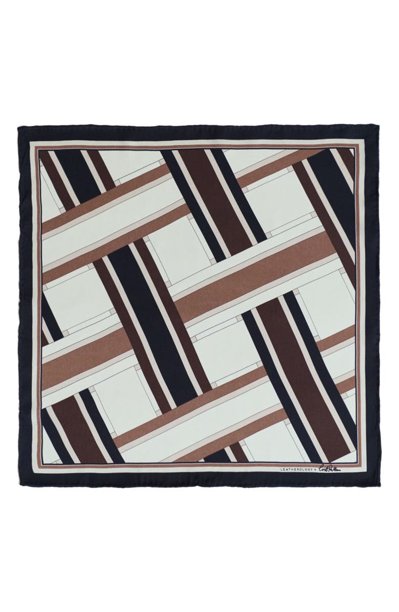 Lost Pattern x Leatherology Silk Pocket Square, Alternate, color, Black