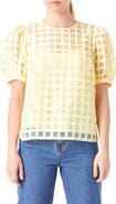 English Factory Windowpane Sheer Top