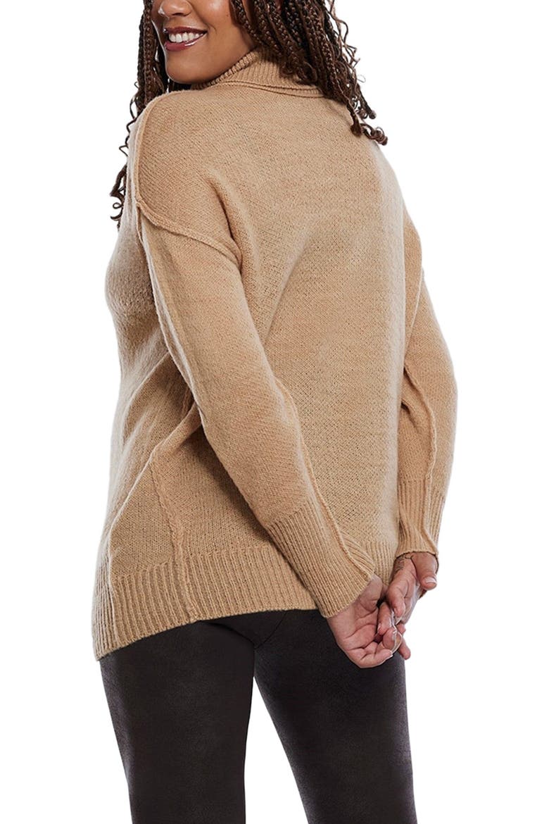 Turtleneck Long Sleeve Knit Maternity Sweater, Alternate, color, Brush