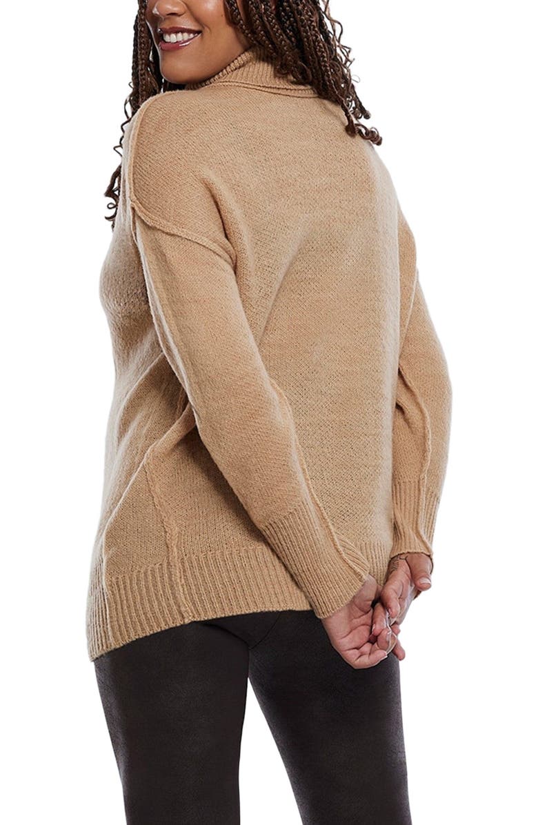 MOTHERHOOD MATERNITY Turtleneck Long Sleeve Knit Maternity Sweater, Alternate, color, Brush