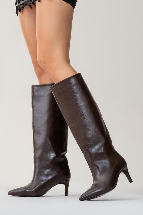 Prologue Shoes Cassandra High Heel Boot In Brown