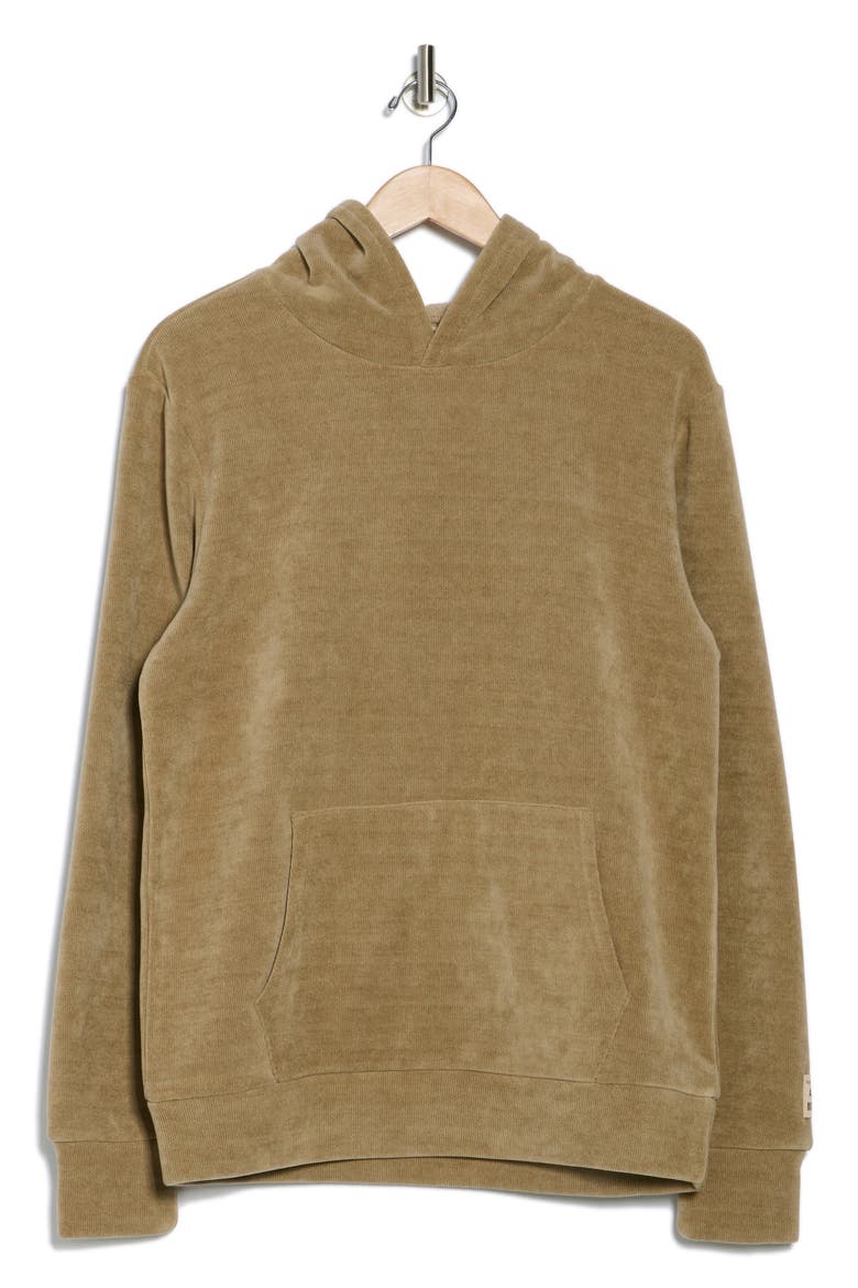 Plush Faux Suede Hoodie, Alternate, color, BEIGE