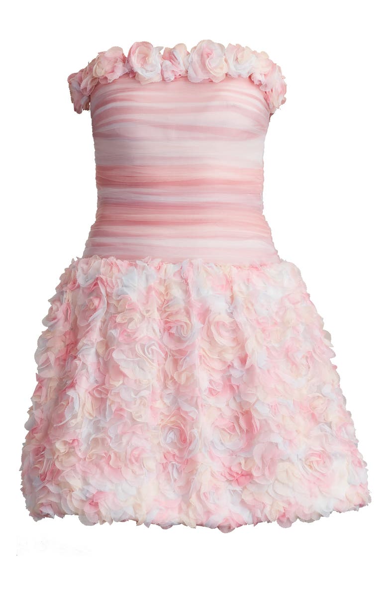 Tadashi Shoji 3-D Floral Strapless Cocktail Dress, Alternate, color, 