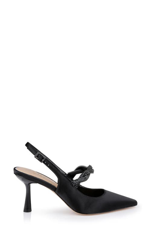 Jewel Badgley Mischka Women's Tierney Slingback Pumps In Black Satin