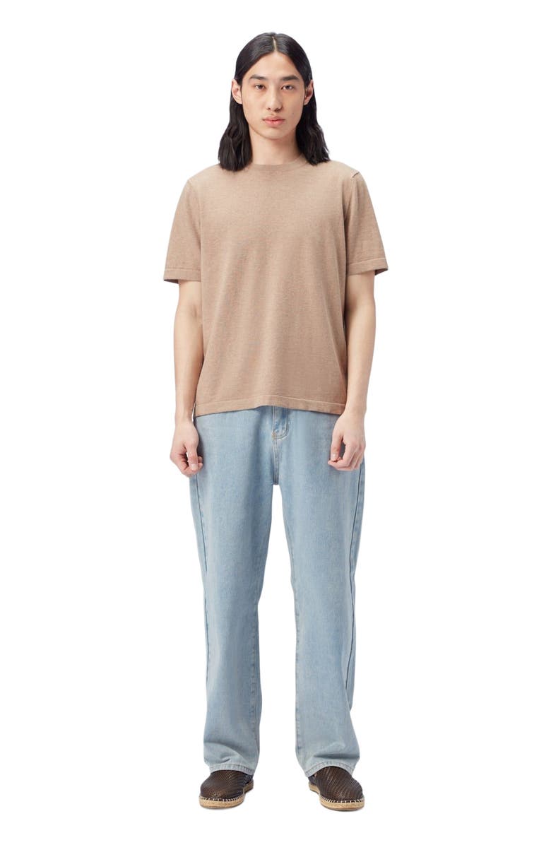 GOBI Mongolian Cashmere Men's Cotton Silk Cashmere Blend T-shirt, Main, color, Timber Wolf