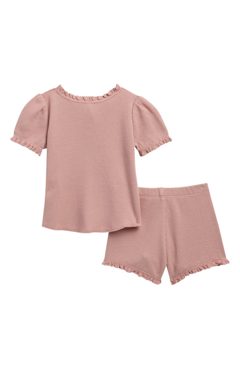 QUINCY MAE Kids' Ruby Waffle Knit Top & Bloomers Set, Alternate, color, Mauve
