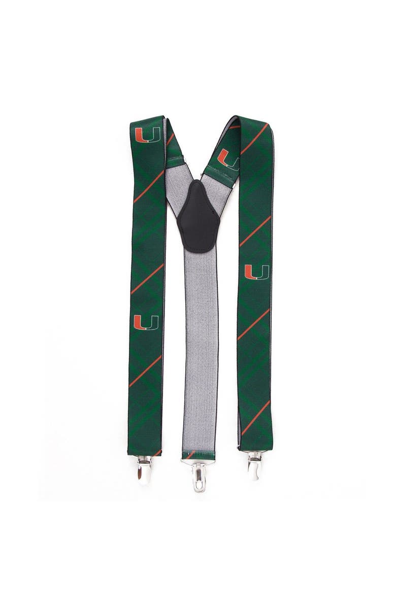 EAGLES WINGS Men's Green Miami Hurricanes Suspenders, Main, color,